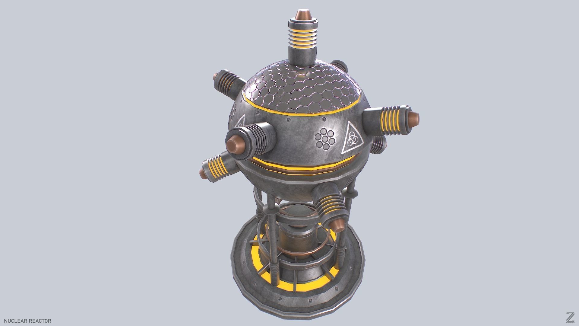 Nuclear reactor Low-poly 3D model_2