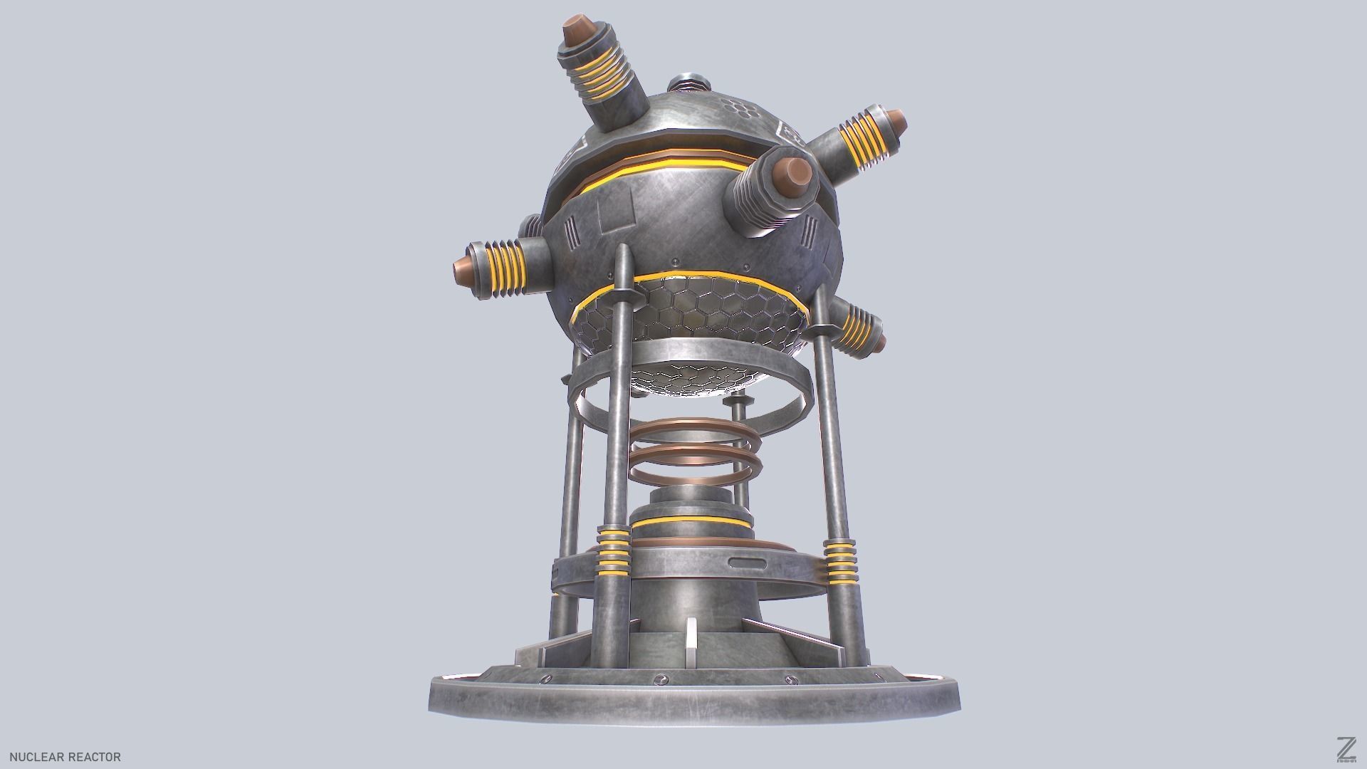 Nuclear reactor Low-poly 3D model_7