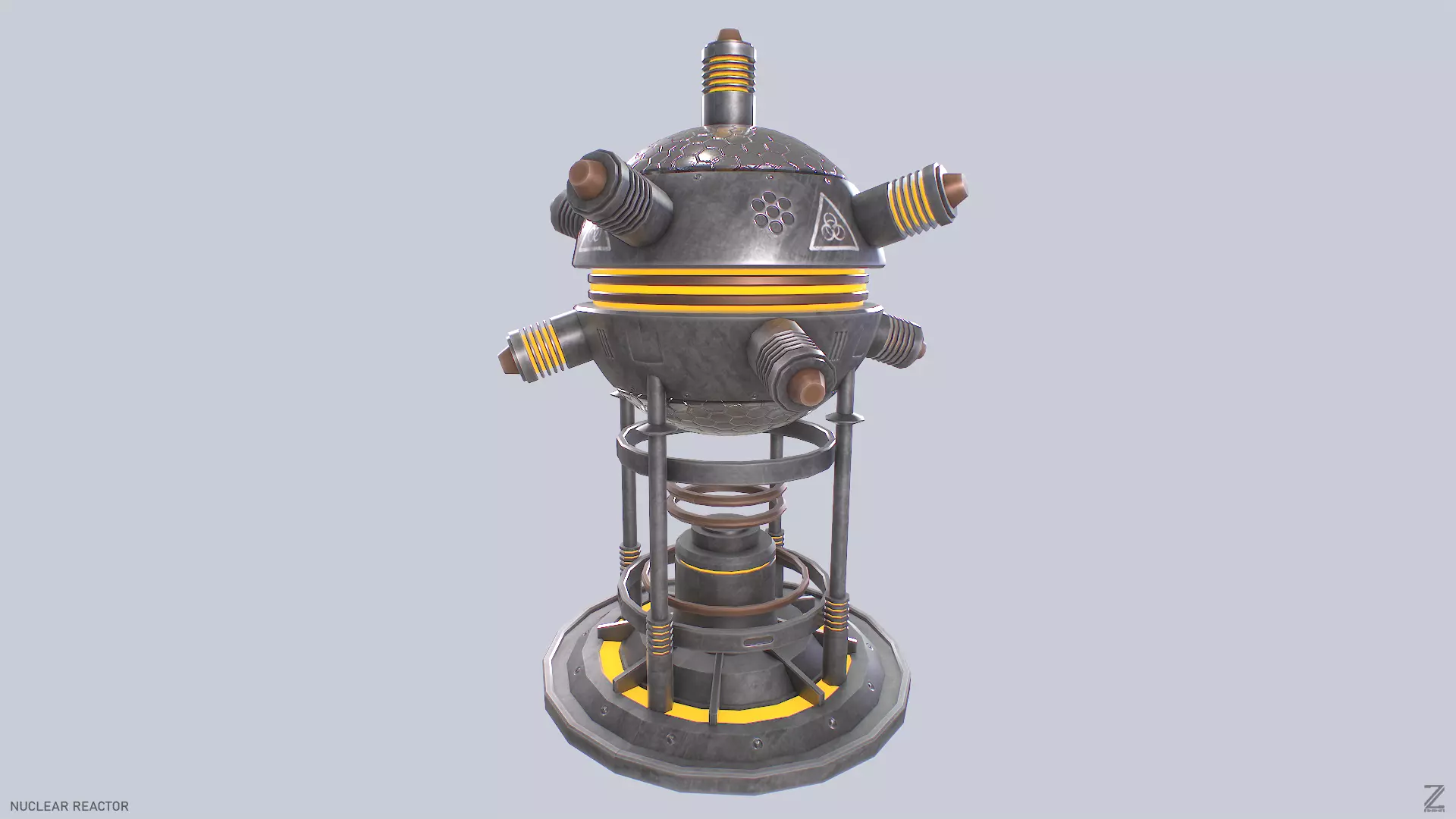 Nuclear reactor Low-poly 3D model_0