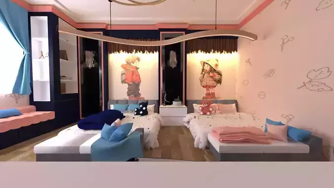 boy and girl bedroom