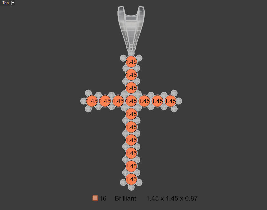 Cross pendant with gems 3D print model_15