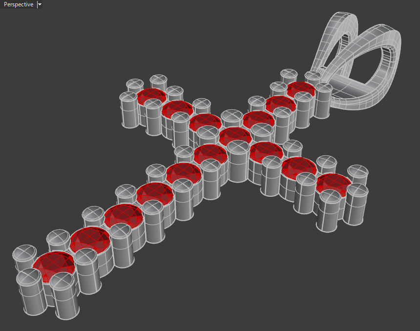 Cross pendant with gems 3D print model_17