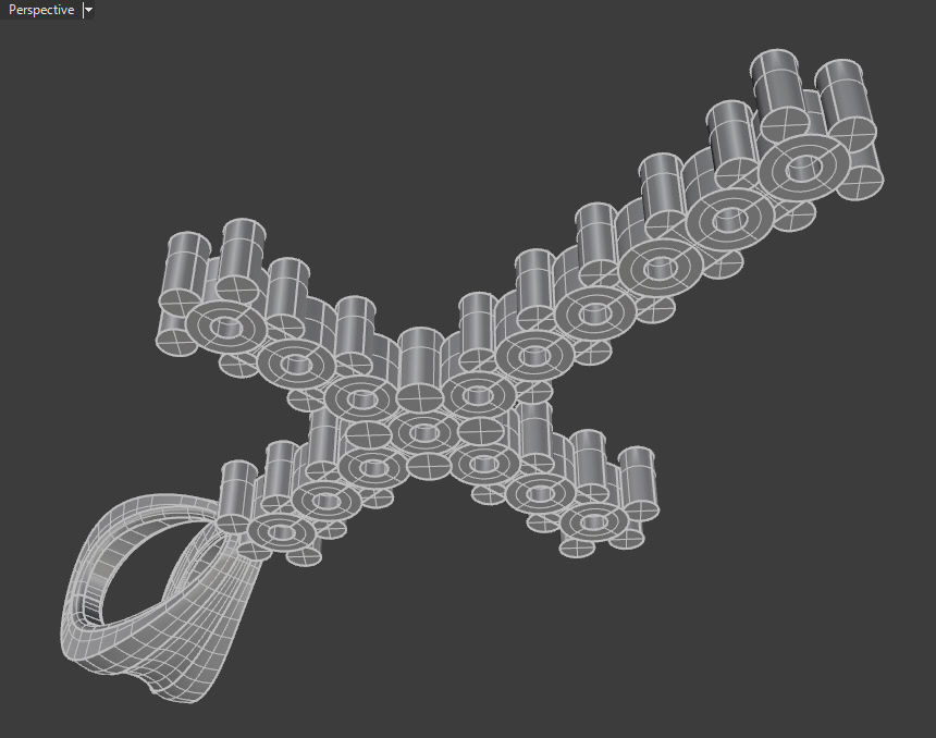 Cross pendant with gems 3D print model_18