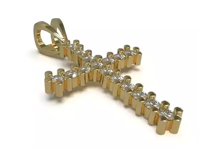 Cross pendant with gems