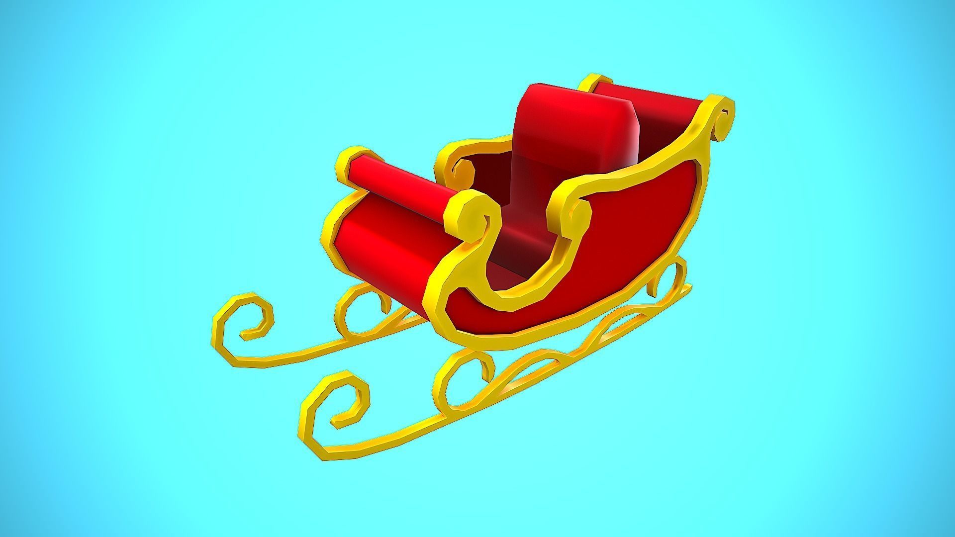 SANTAS SLEIGH CHRISTMAS CARTOON STYLIZED Low-poly 3D model_12