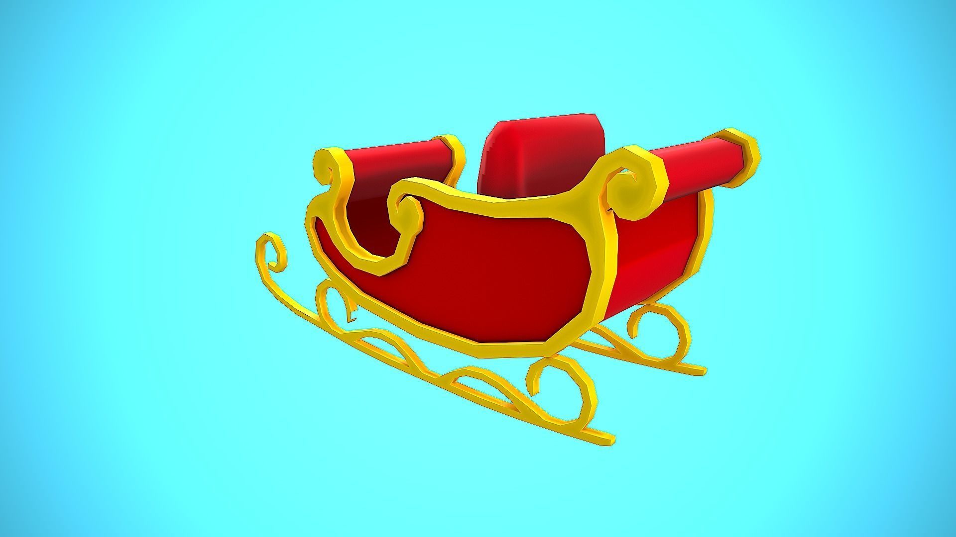 SANTAS SLEIGH CHRISTMAS CARTOON STYLIZED Low-poly 3D model_11
