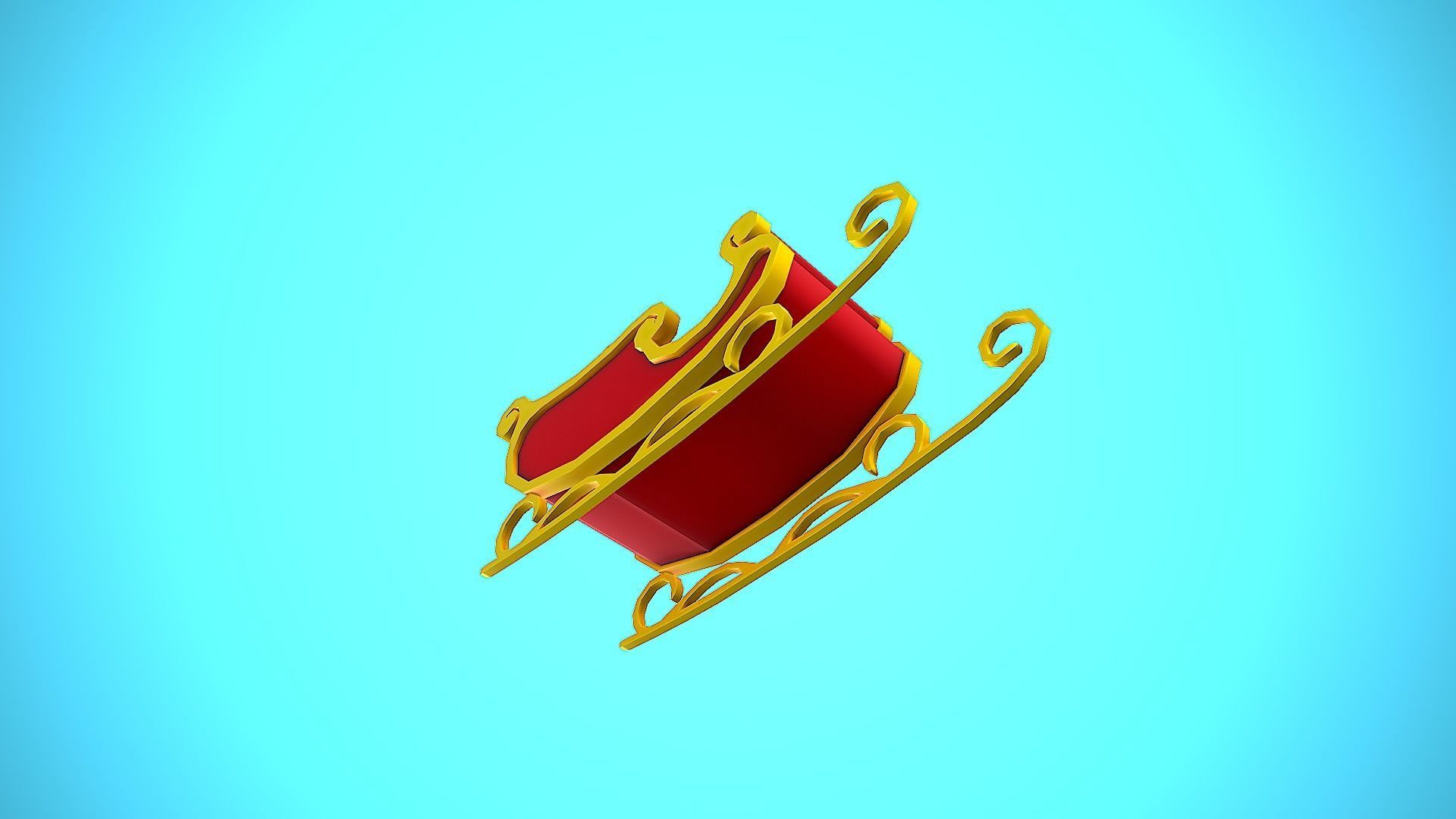 SANTAS SLEIGH CHRISTMAS CARTOON STYLIZED Low-poly 3D model_14