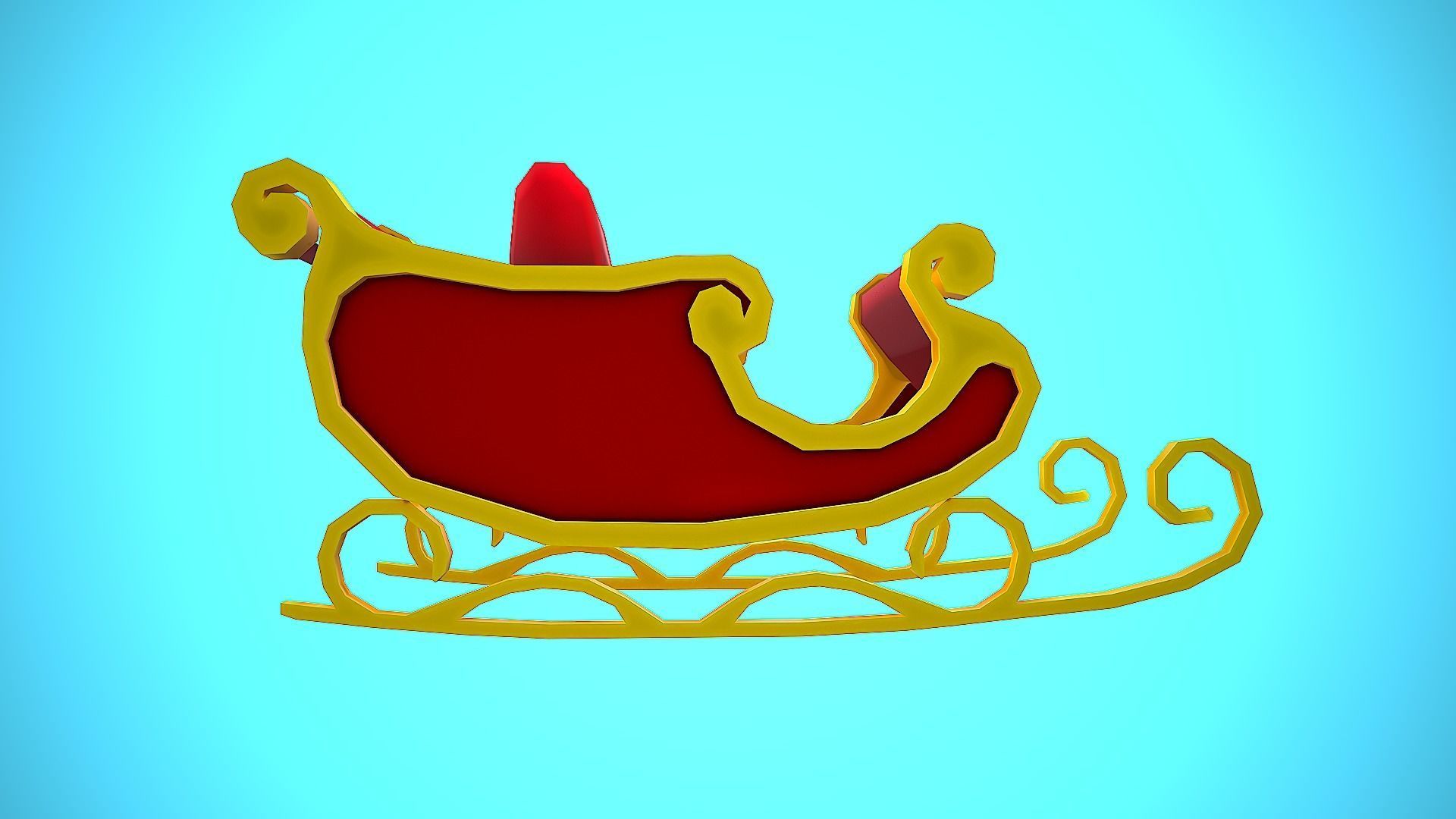 SANTAS SLEIGH CHRISTMAS CARTOON STYLIZED Low-poly 3D model_8