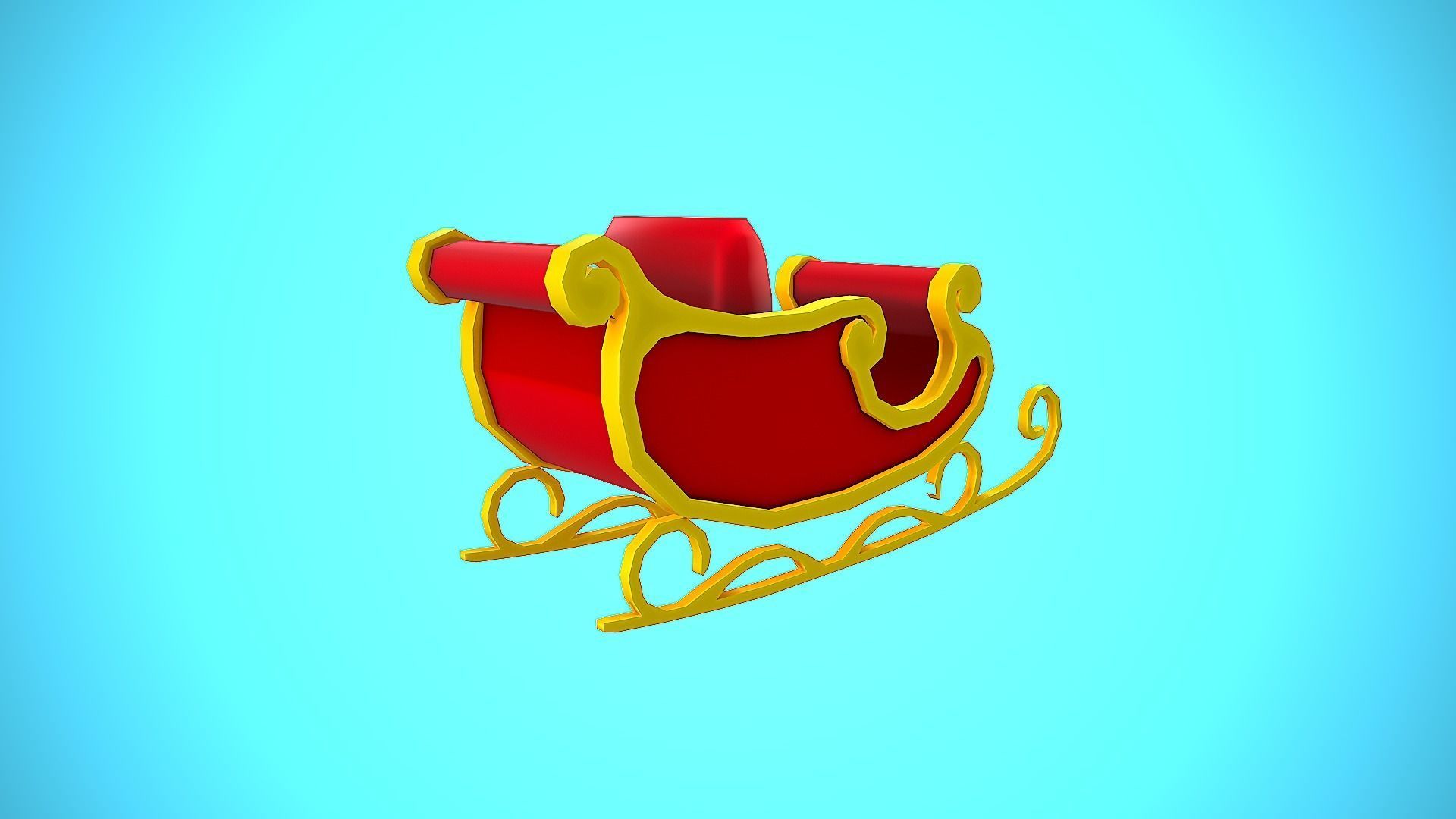SANTAS SLEIGH CHRISTMAS CARTOON STYLIZED Low-poly 3D model_9