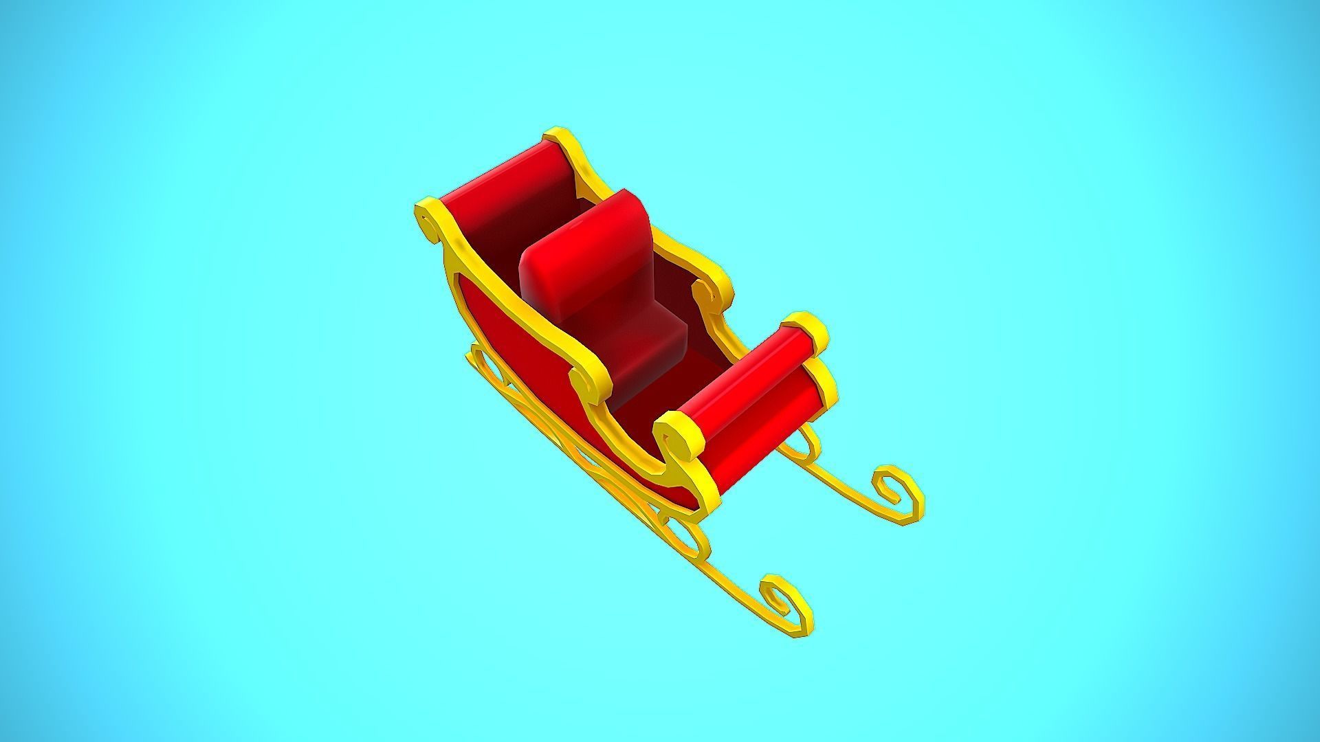 SANTAS SLEIGH CHRISTMAS CARTOON STYLIZED Low-poly 3D model_13