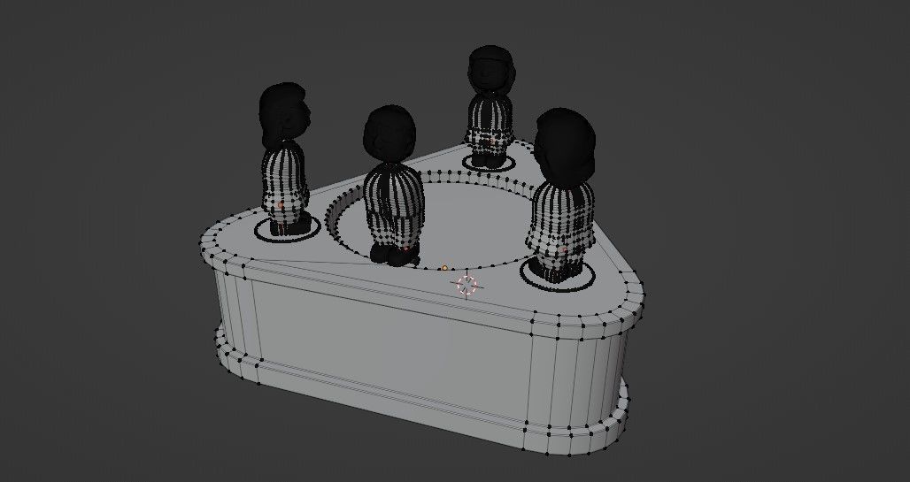 Animated Valentine Day 3D Model Eternal Love kiss Circle Low-poly 3D model_12