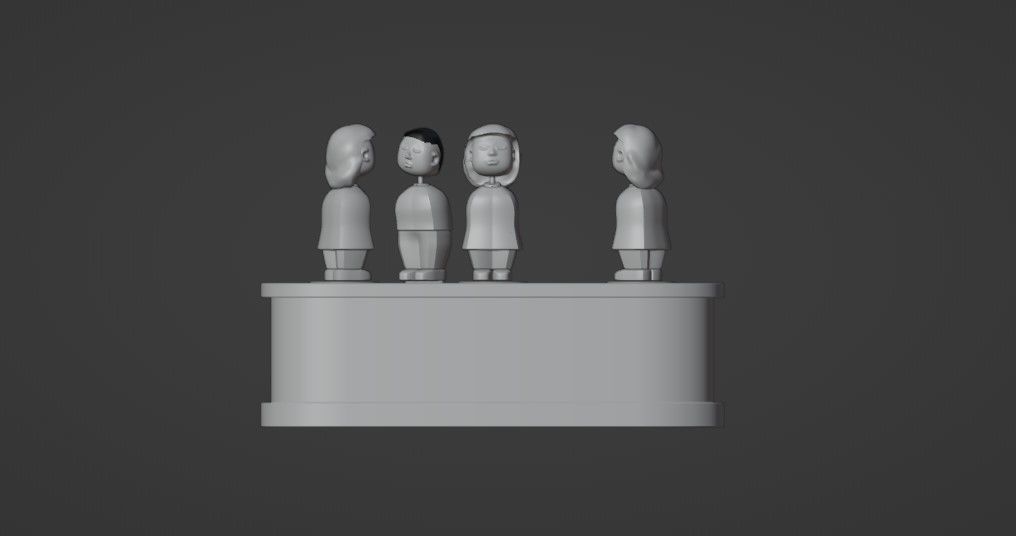 Animated Valentine Day 3D Model Eternal Love kiss Circle Low-poly 3D model_16