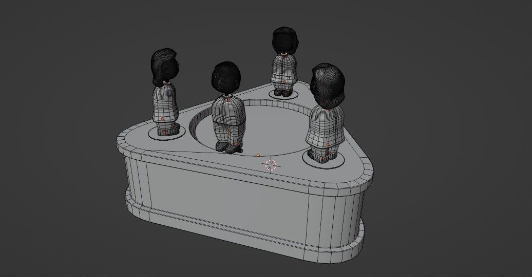 Animated Valentine Day 3D Model Eternal Love kiss Circle Low-poly 3D model_13