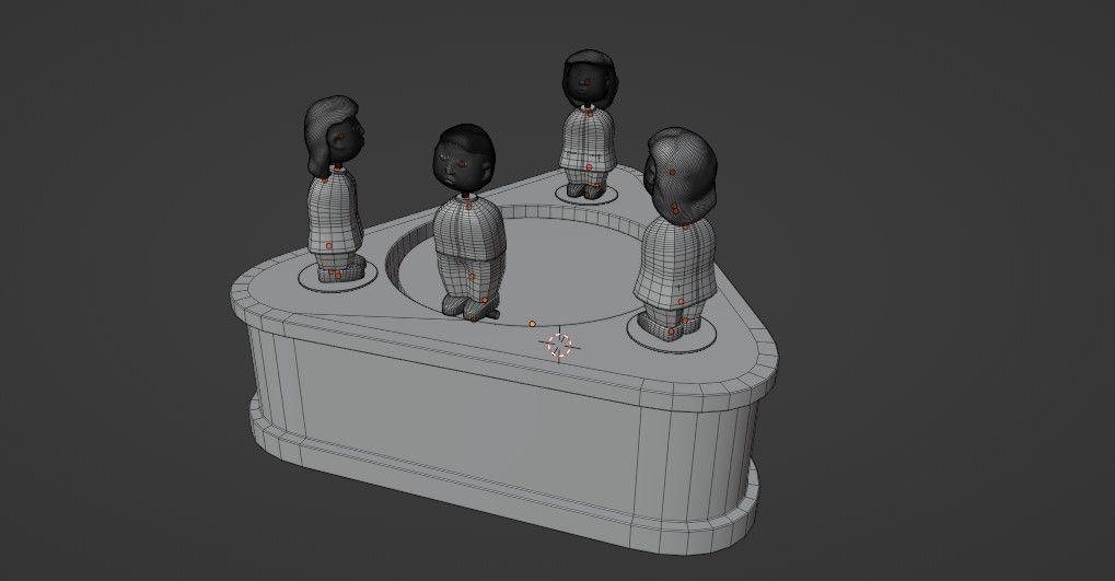 Animated Valentine Day 3D Model Eternal Love kiss Circle Low-poly 3D model_14