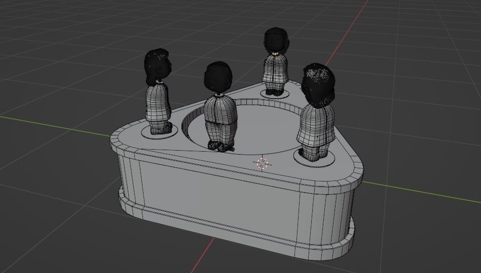 Animated Valentine Day 3D Model Eternal Love kiss Circle Low-poly 3D model_11