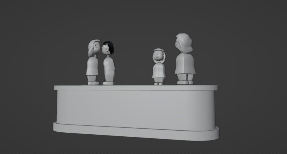 Animated Valentine Day 3D Model Eternal Love kiss Circle Low-poly 3D model_15