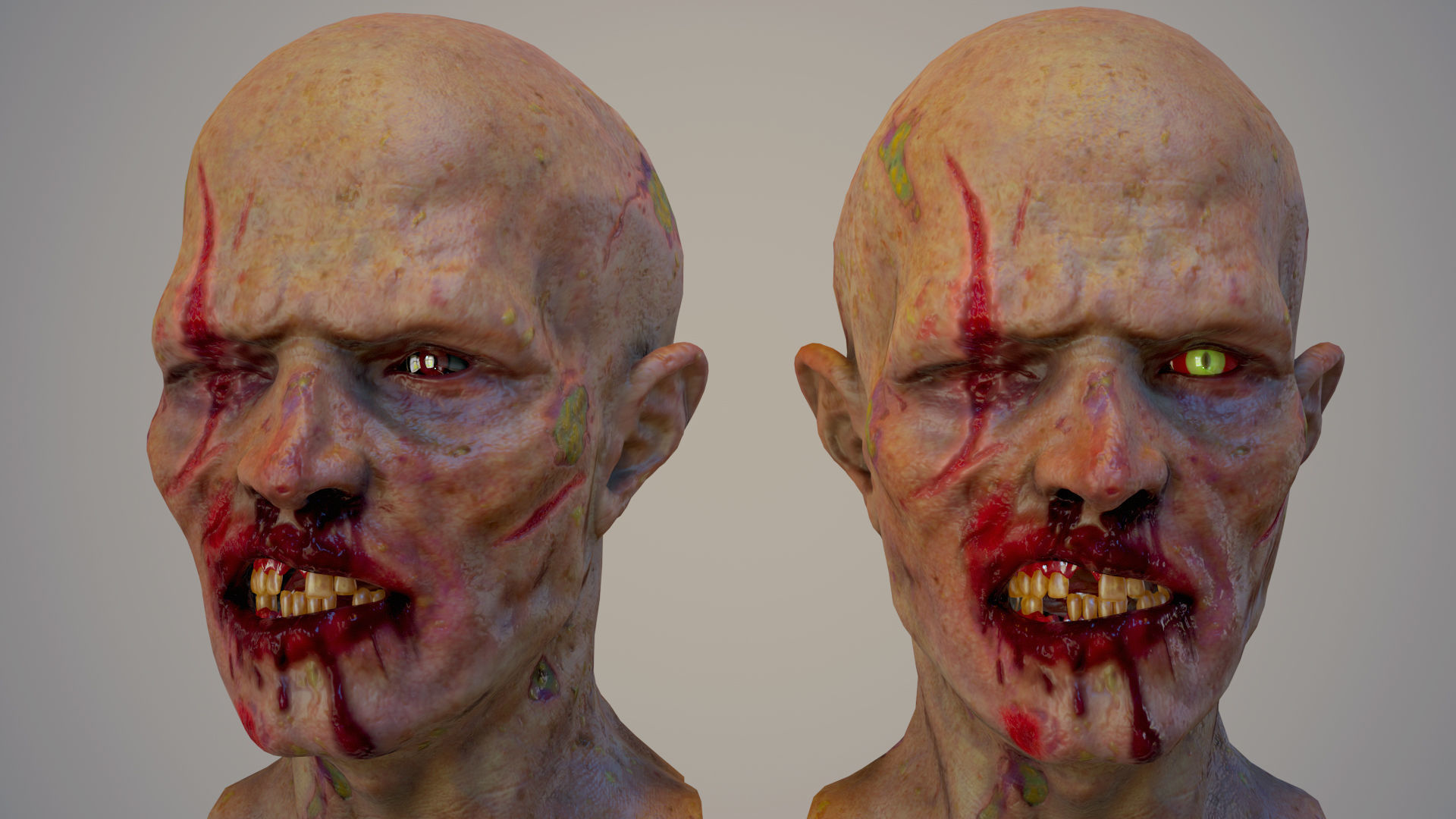 18 Eyes of Monsters and Zombies Low-poly 3D model_10