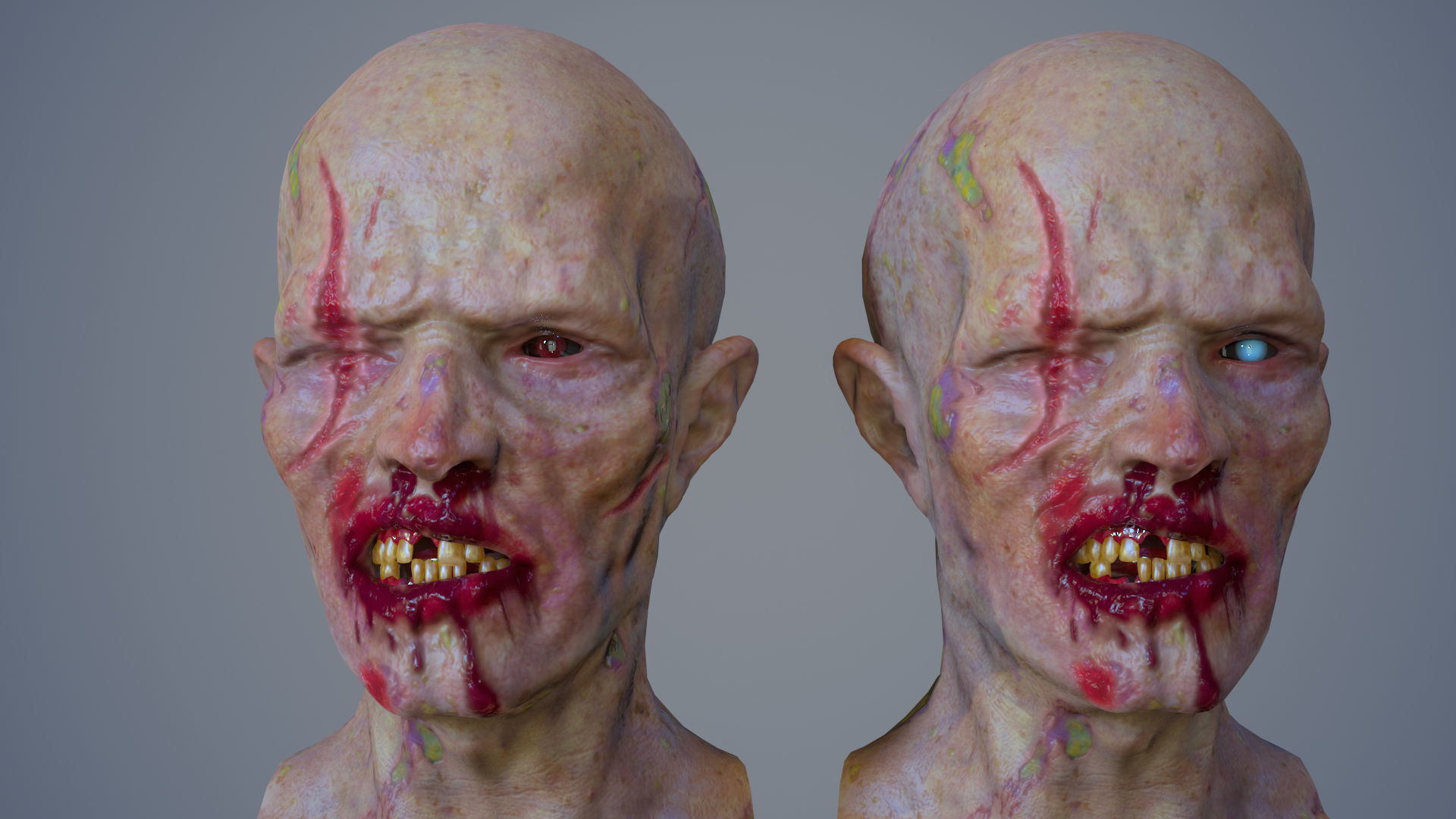 18 Eyes of Monsters and Zombies Low-poly 3D model_3