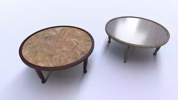 Round wooden table