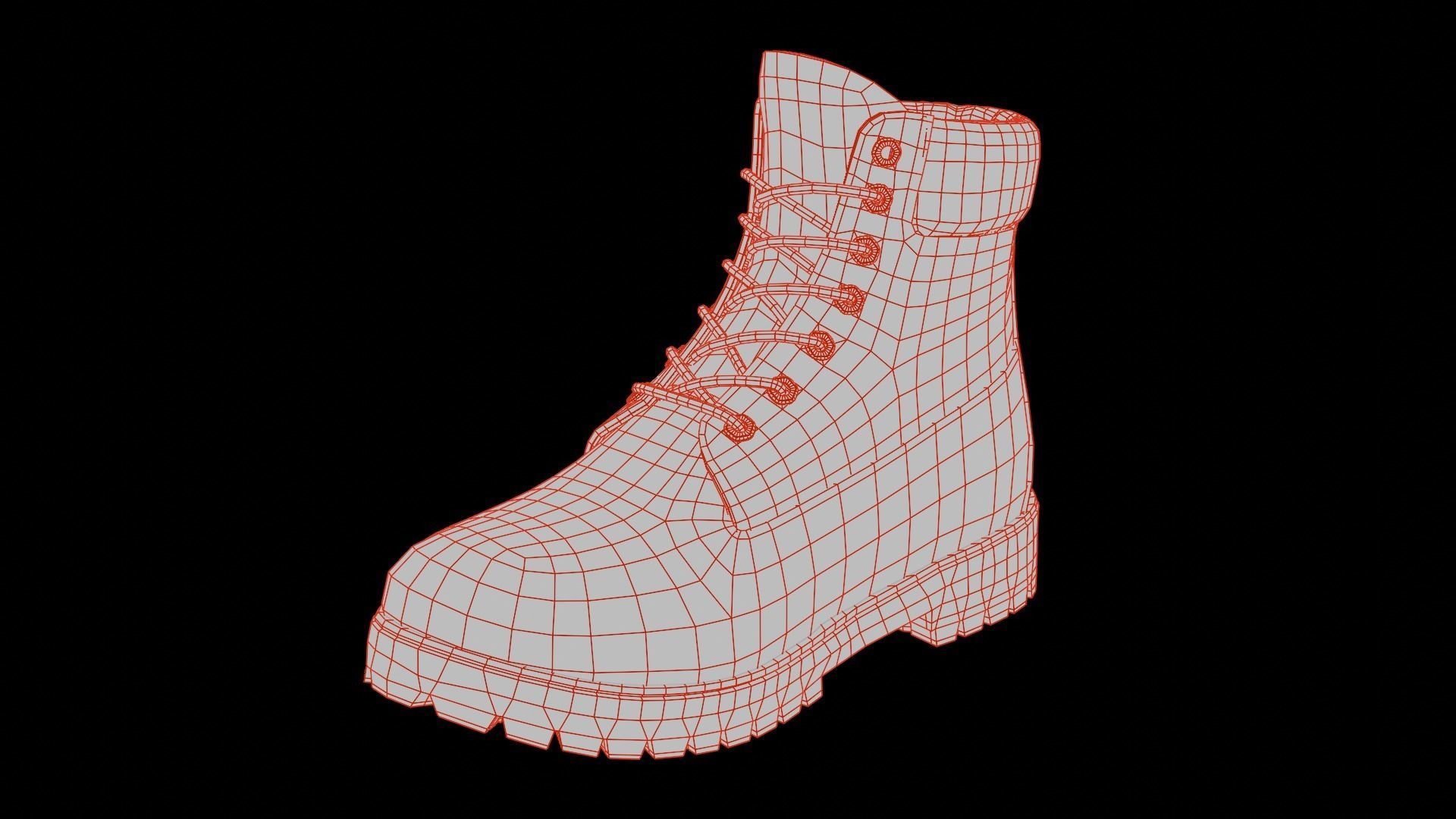 Timberland boots Low-poly 3D model_6