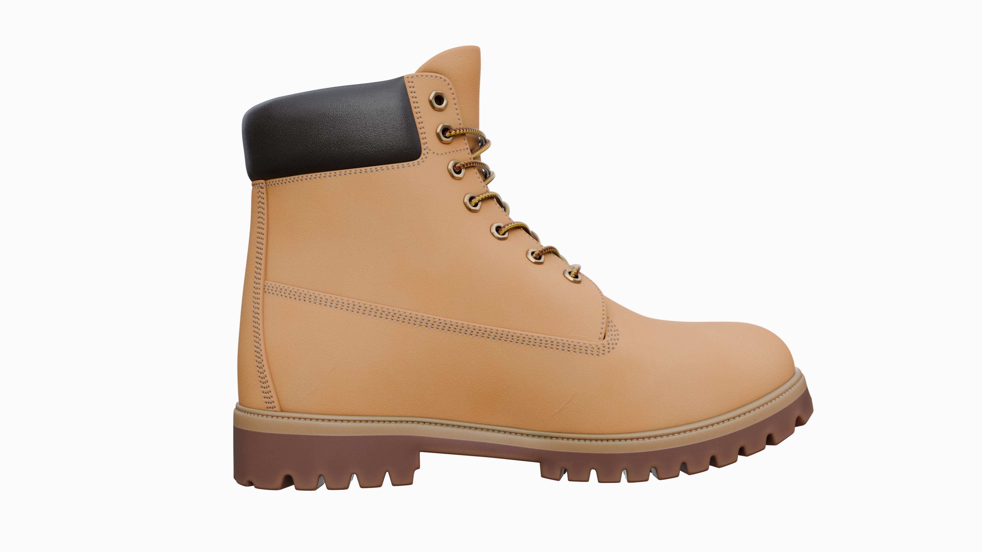 Timberland boots Low-poly 3D model_21