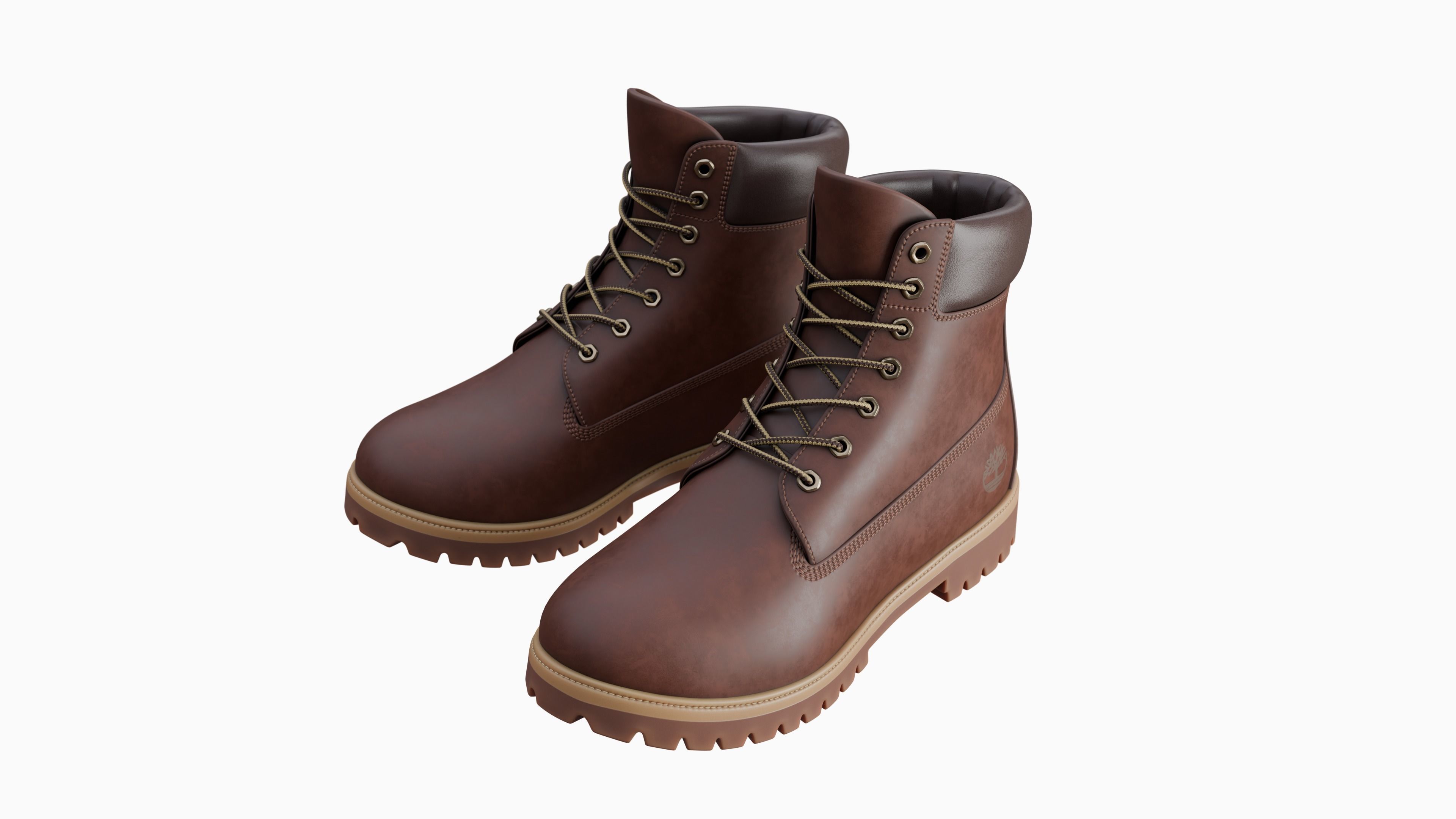 Timberland boots Low-poly 3D model_4