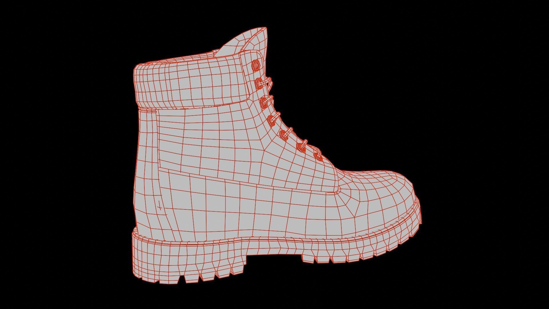 Timberland boots Low-poly 3D model_7