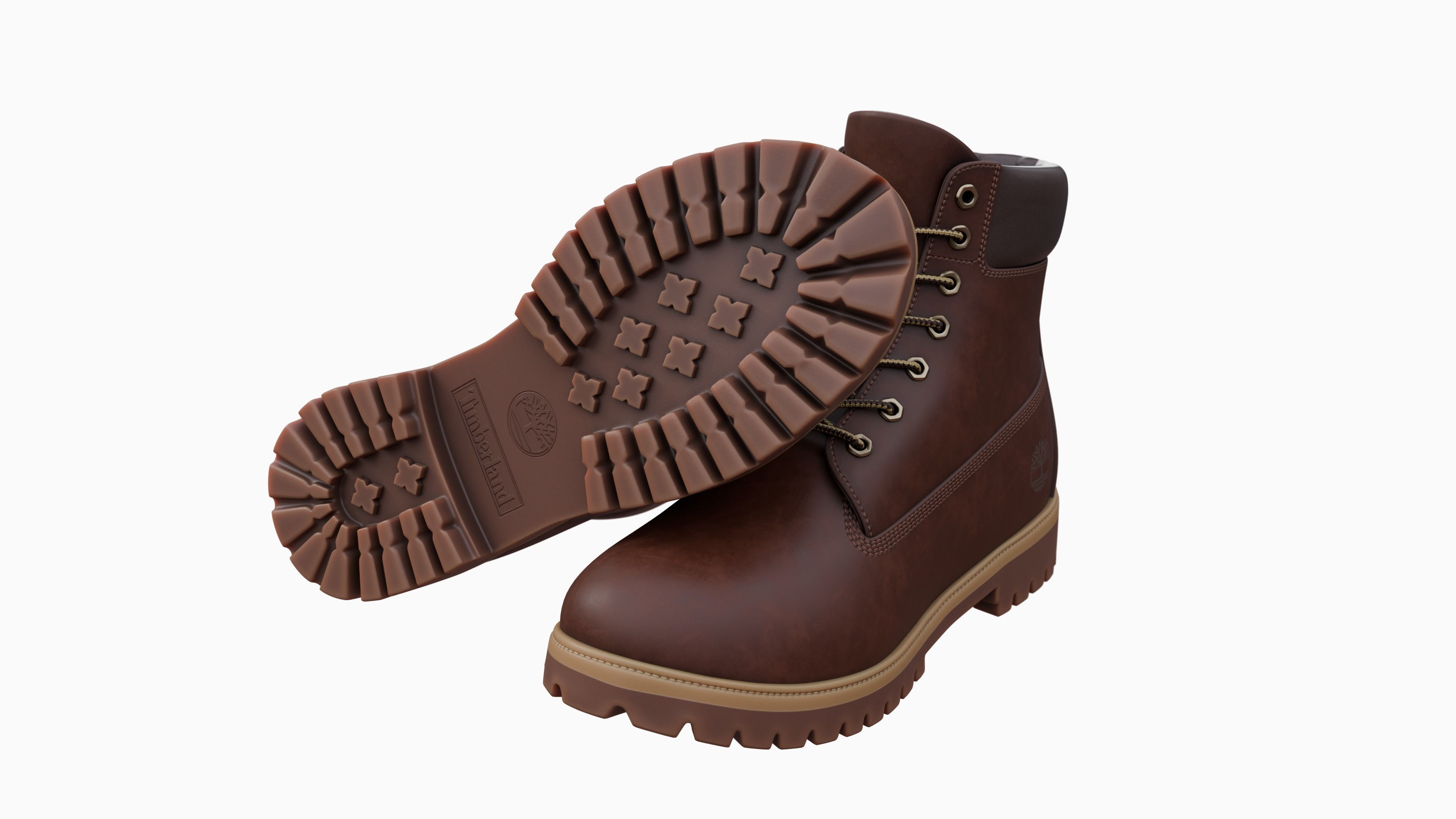 Timberland boots Low-poly 3D model_64