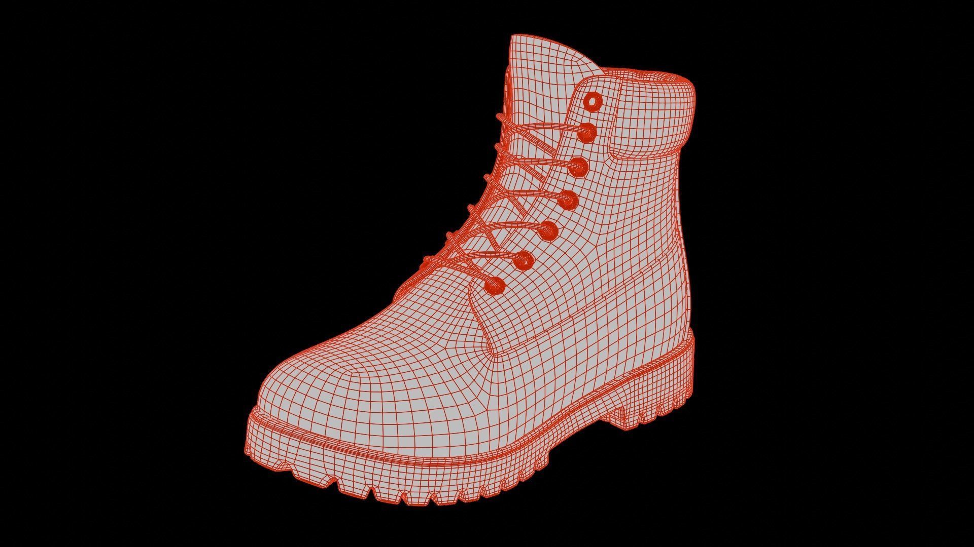 Timberland boots Low-poly 3D model_9
