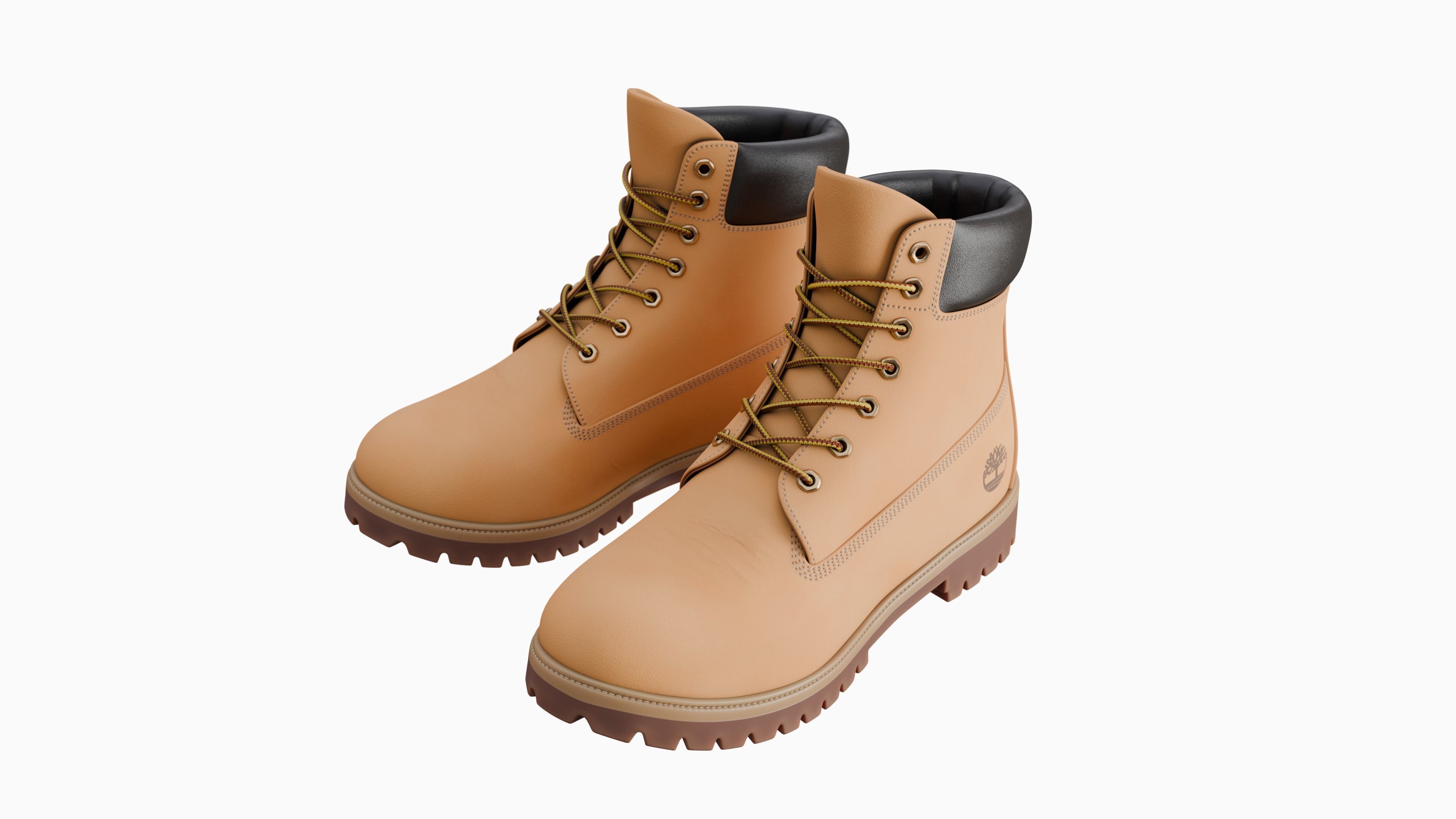 Timberland boots Low-poly 3D model_2