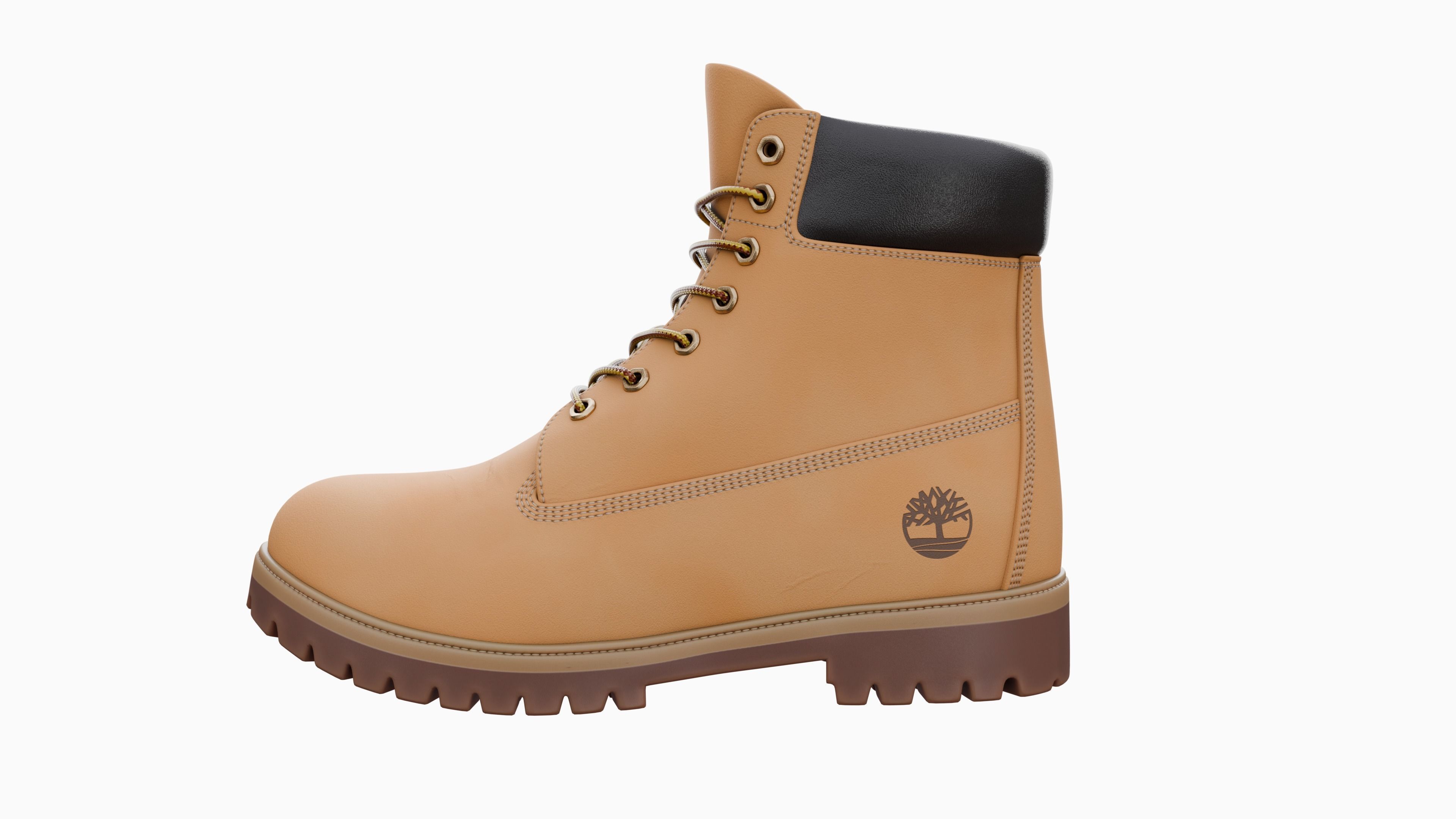 Timberland boots Low-poly 3D model_17