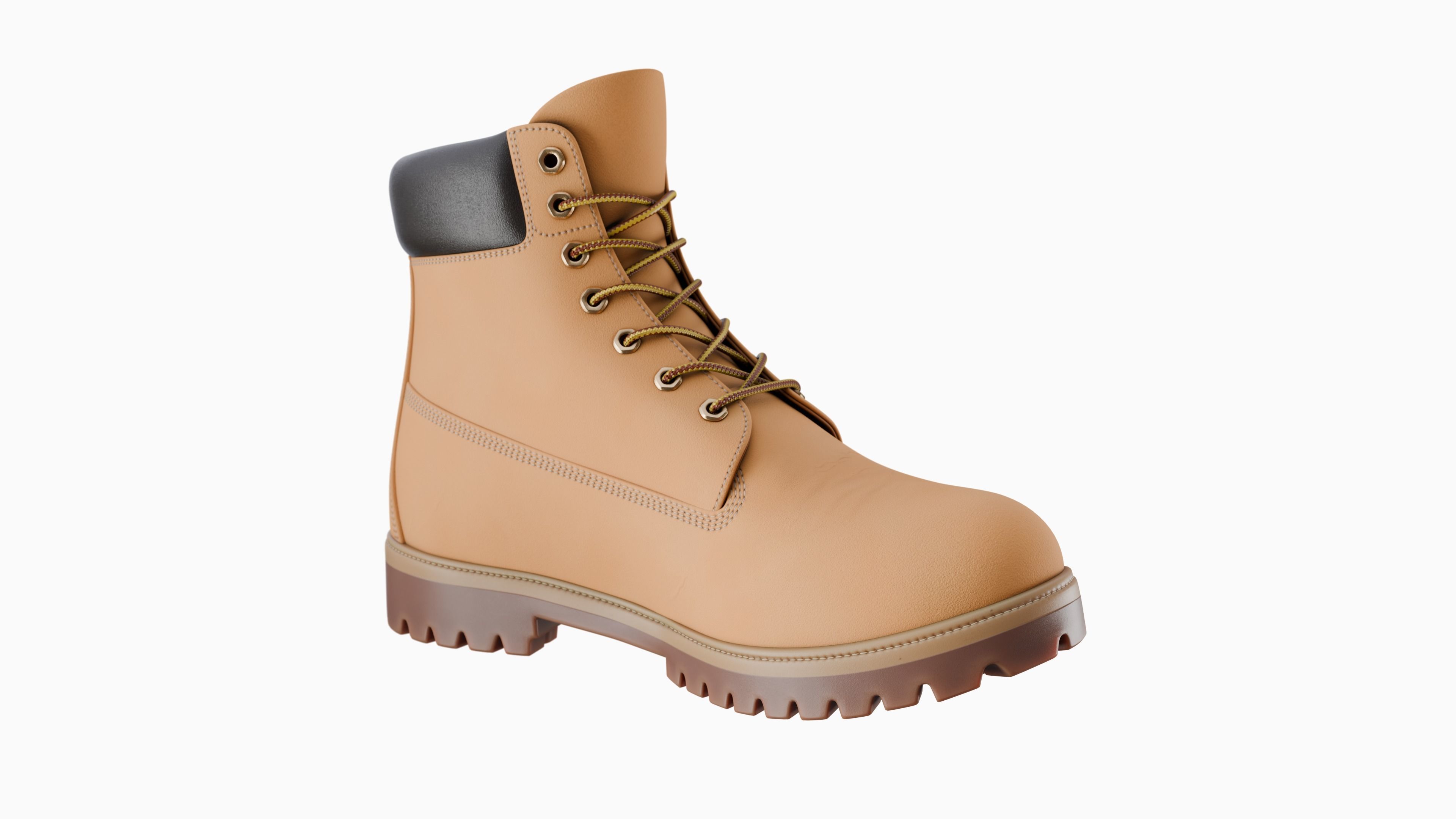Timberland boots Low-poly 3D model_28
