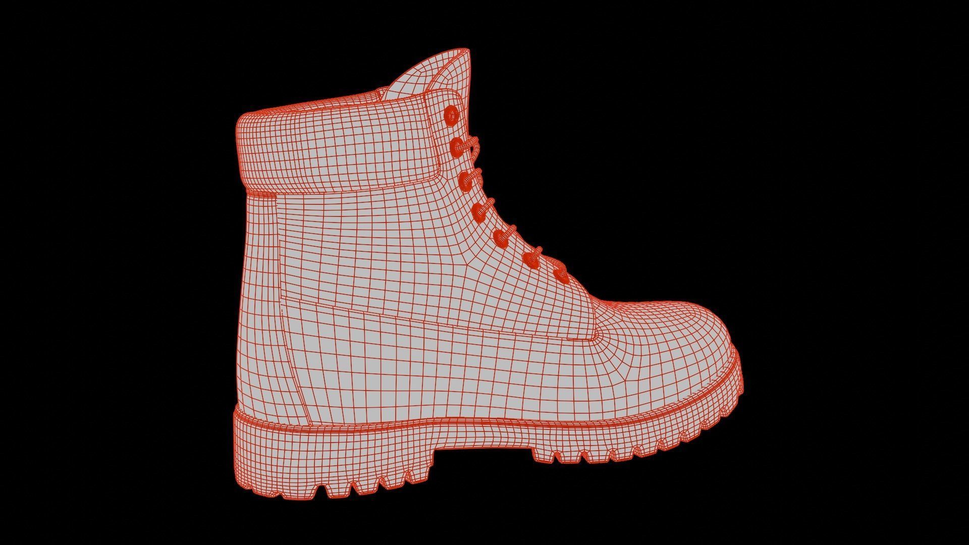 Timberland boots Low-poly 3D model_10