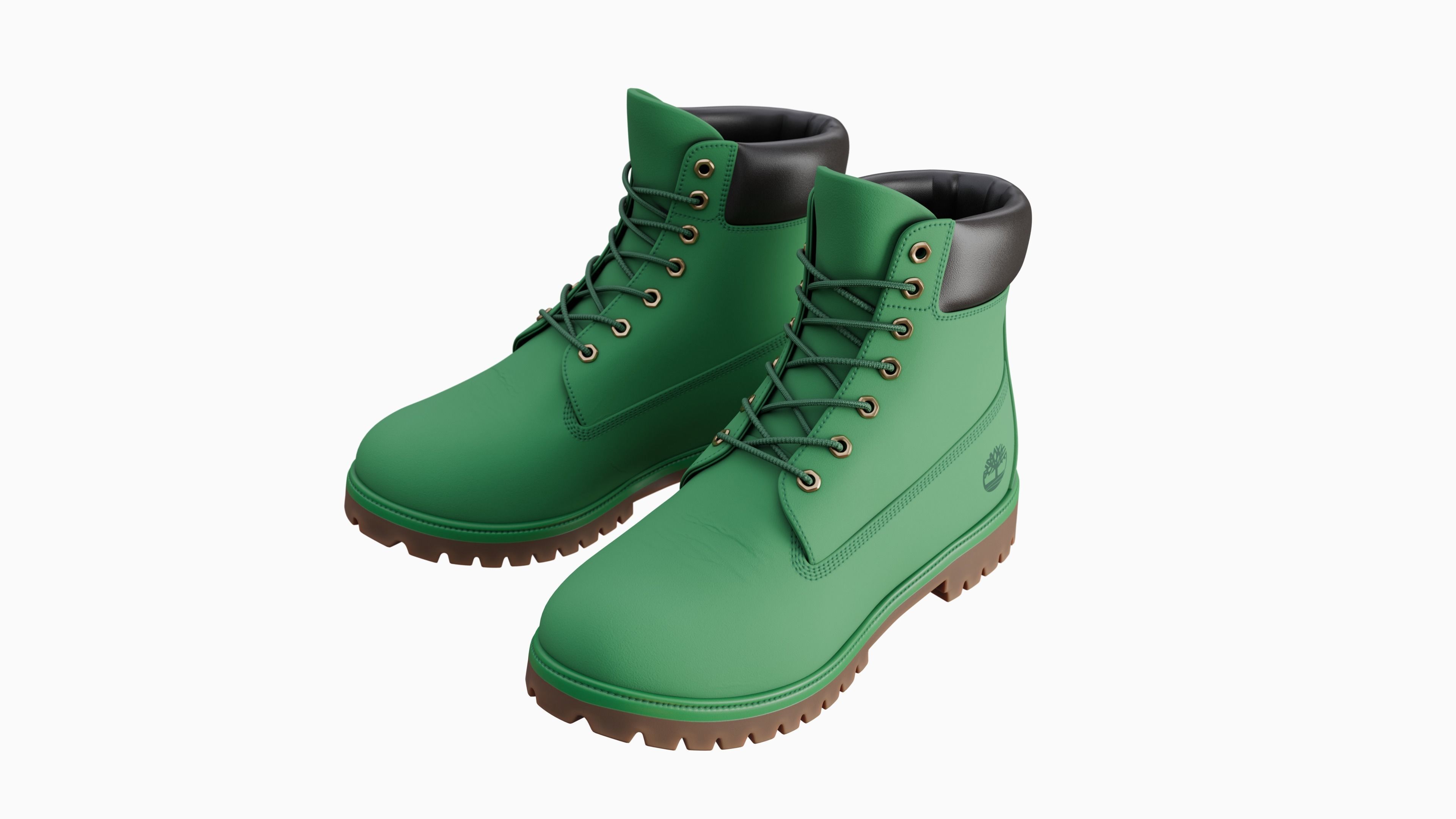Timberland boots Low-poly 3D model_3