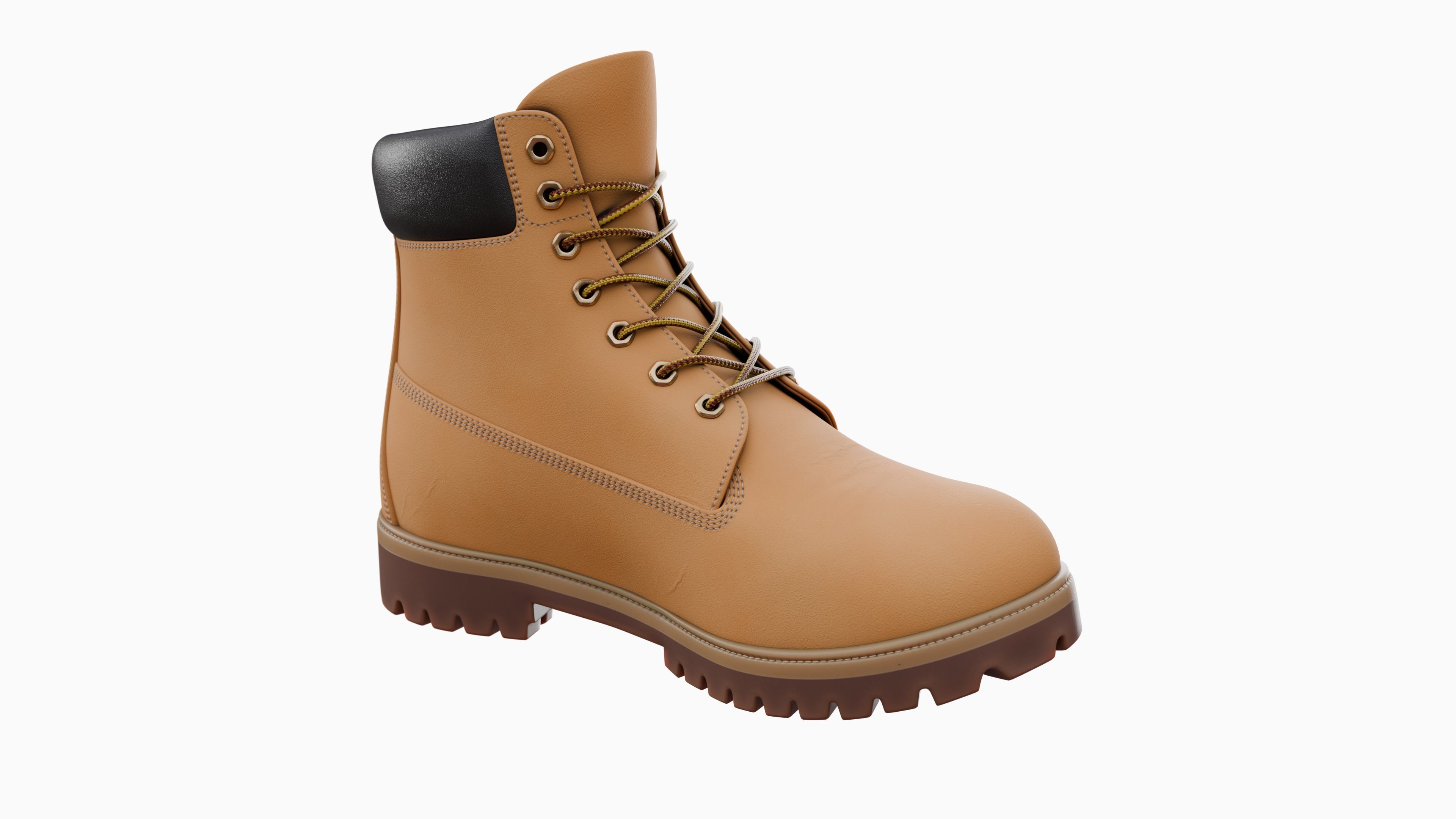 Timberland boots Low-poly 3D model_15