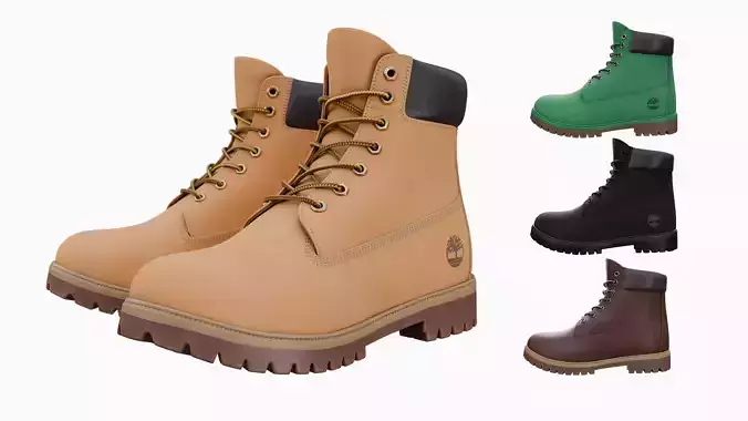 Timberland boots Low-poly 3D model