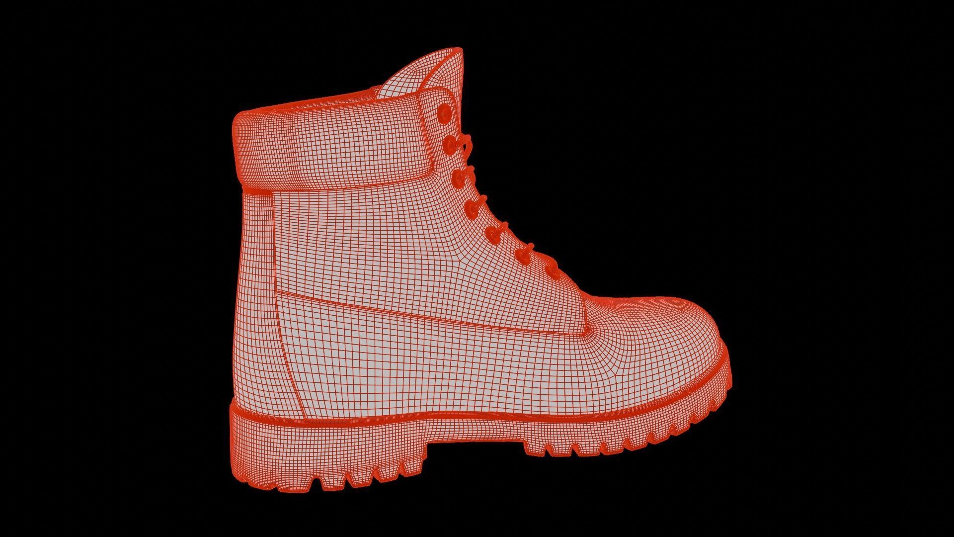 Timberland boots Low-poly 3D model_14