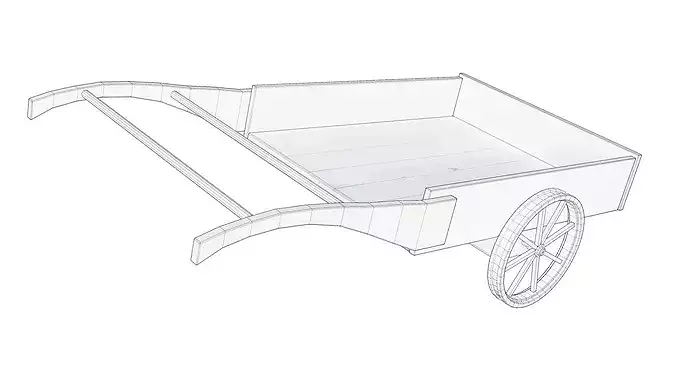 Medieval Cart Low-poly 3D model 3