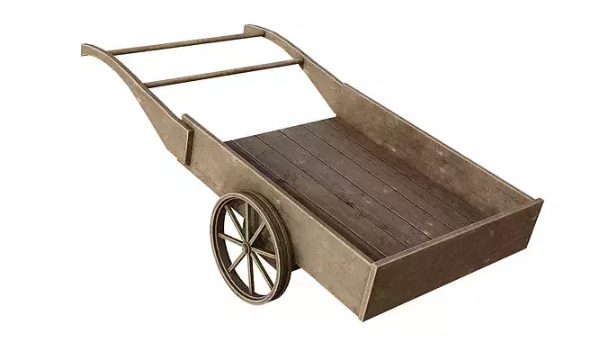 Medieval Cart Low-poly 3D model 4