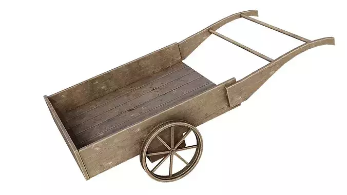 Medieval Cart Low-poly 3D model 2