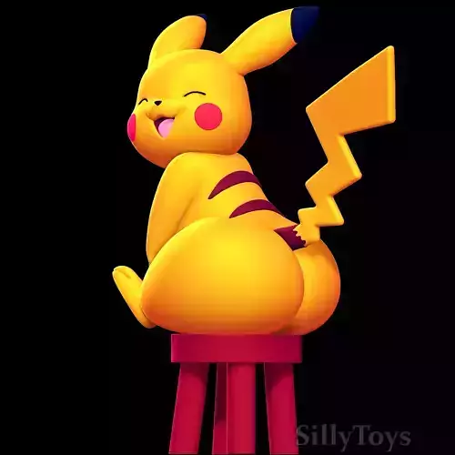 Pikachu Sitting on a Stool 3D print model