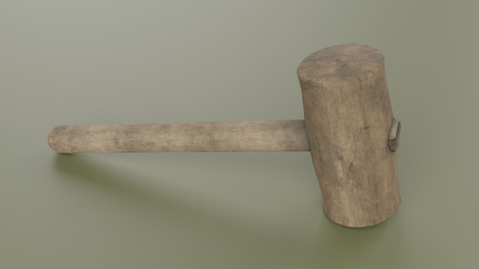 wood hammer Low-poly 3D model_1