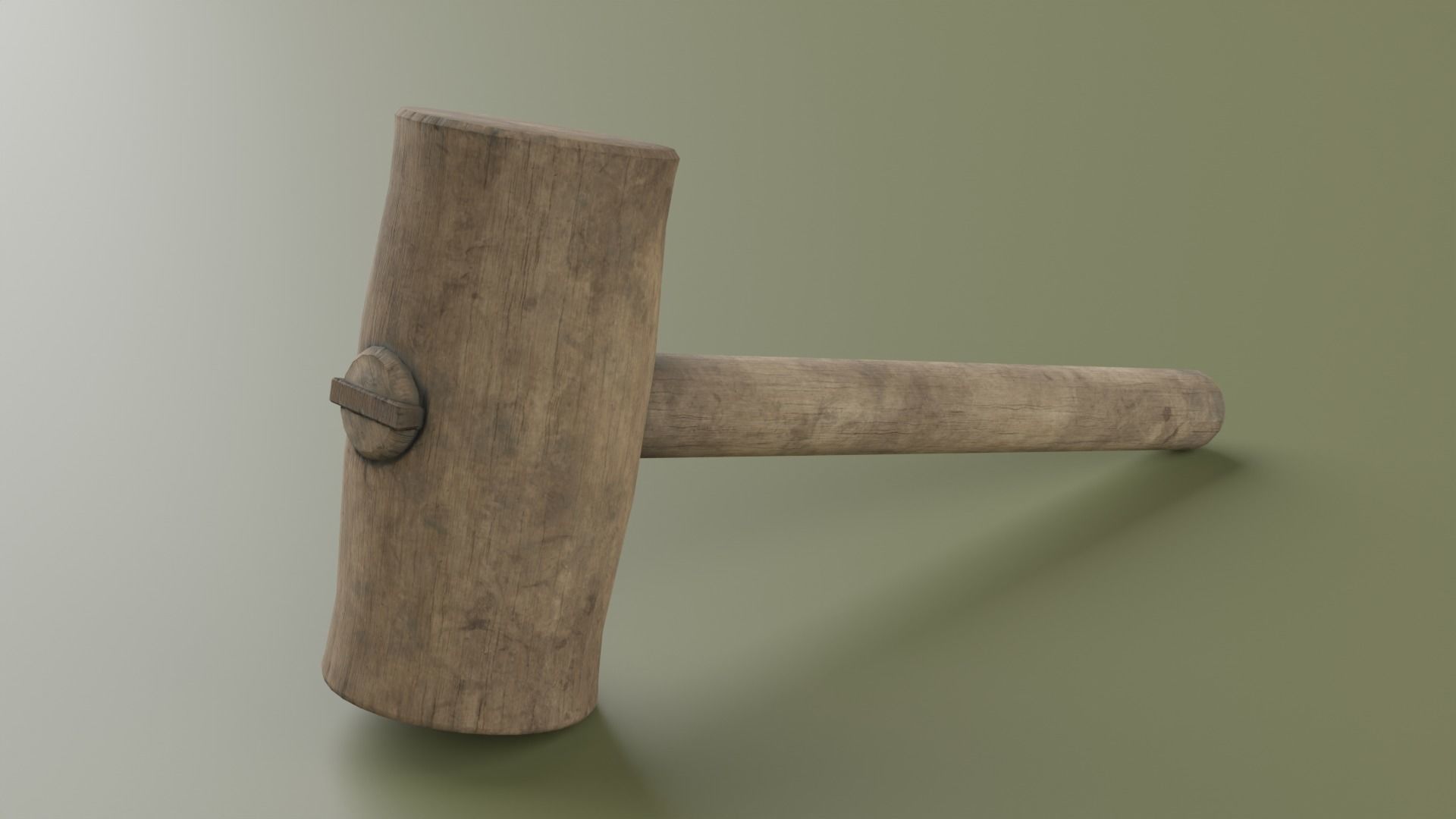wood hammer Low-poly 3D model_4