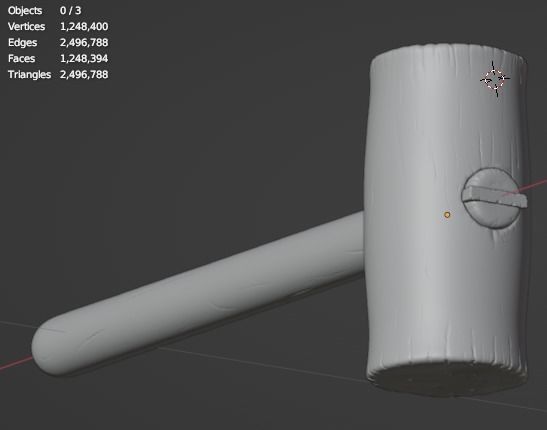 wood hammer Low-poly 3D model_6