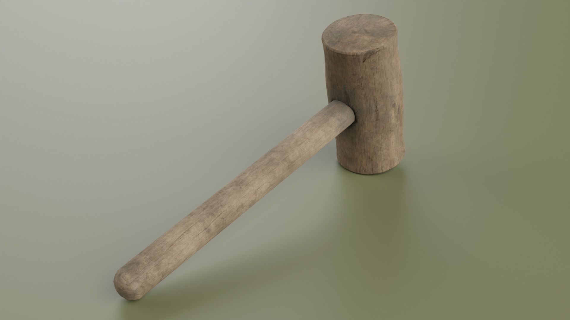 wood hammer Low-poly 3D model_2