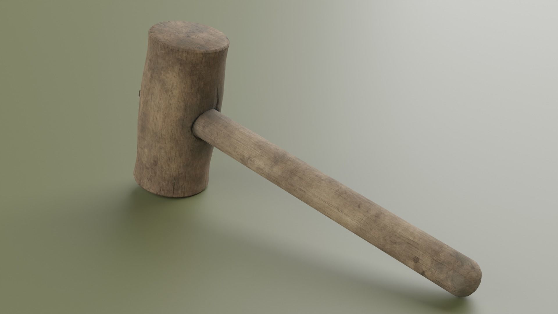 wood hammer Low-poly 3D model_3
