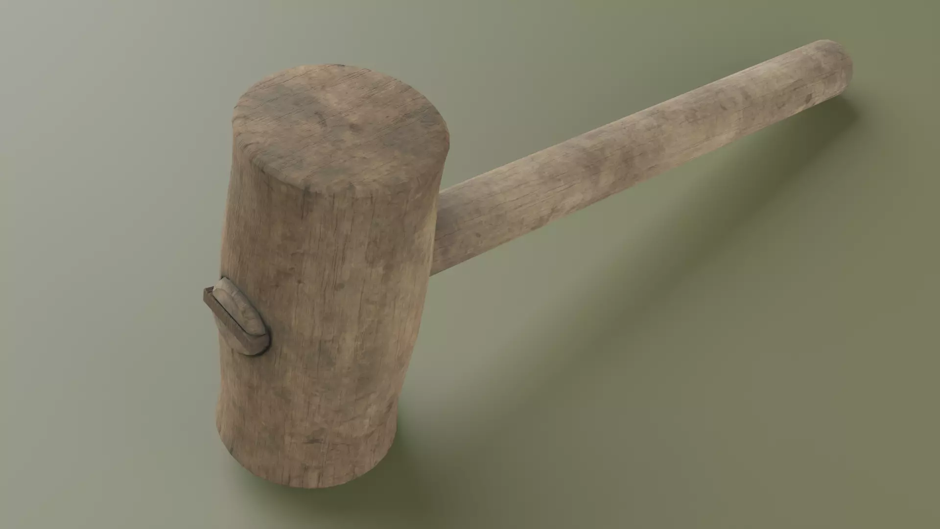 wood hammer Low-poly 3D model_0