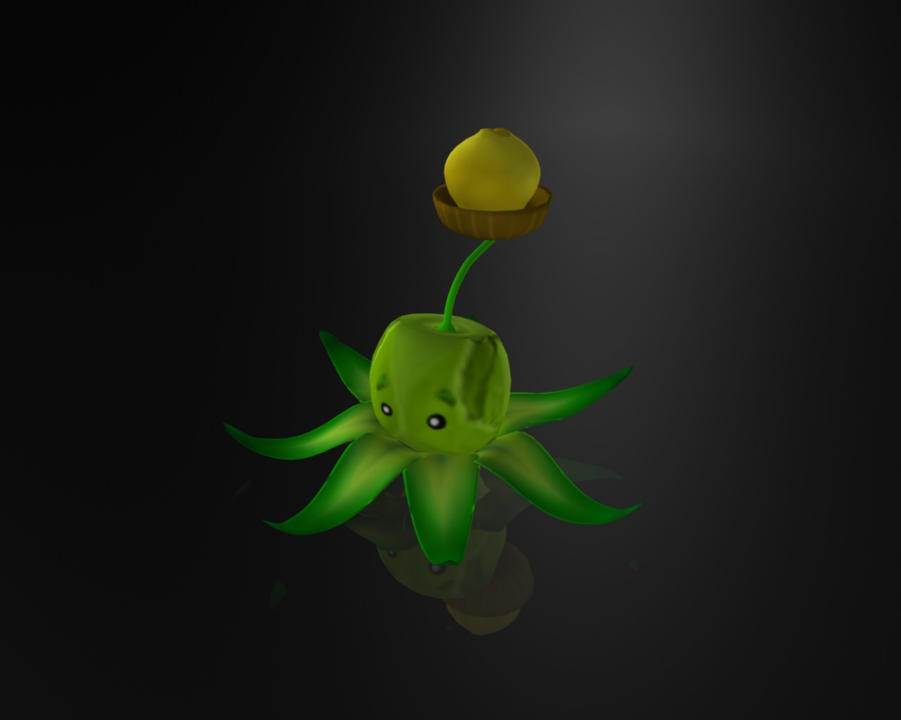 Creative Throwing Corn Low-poly 3D model_2