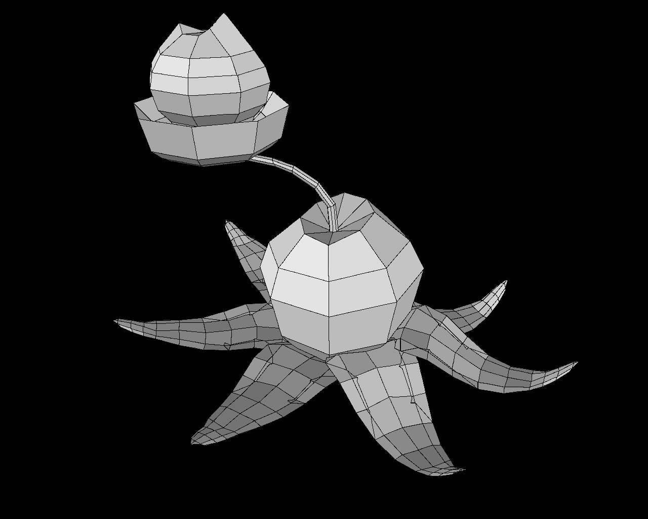 Creative Throwing Corn Low-poly 3D model_3