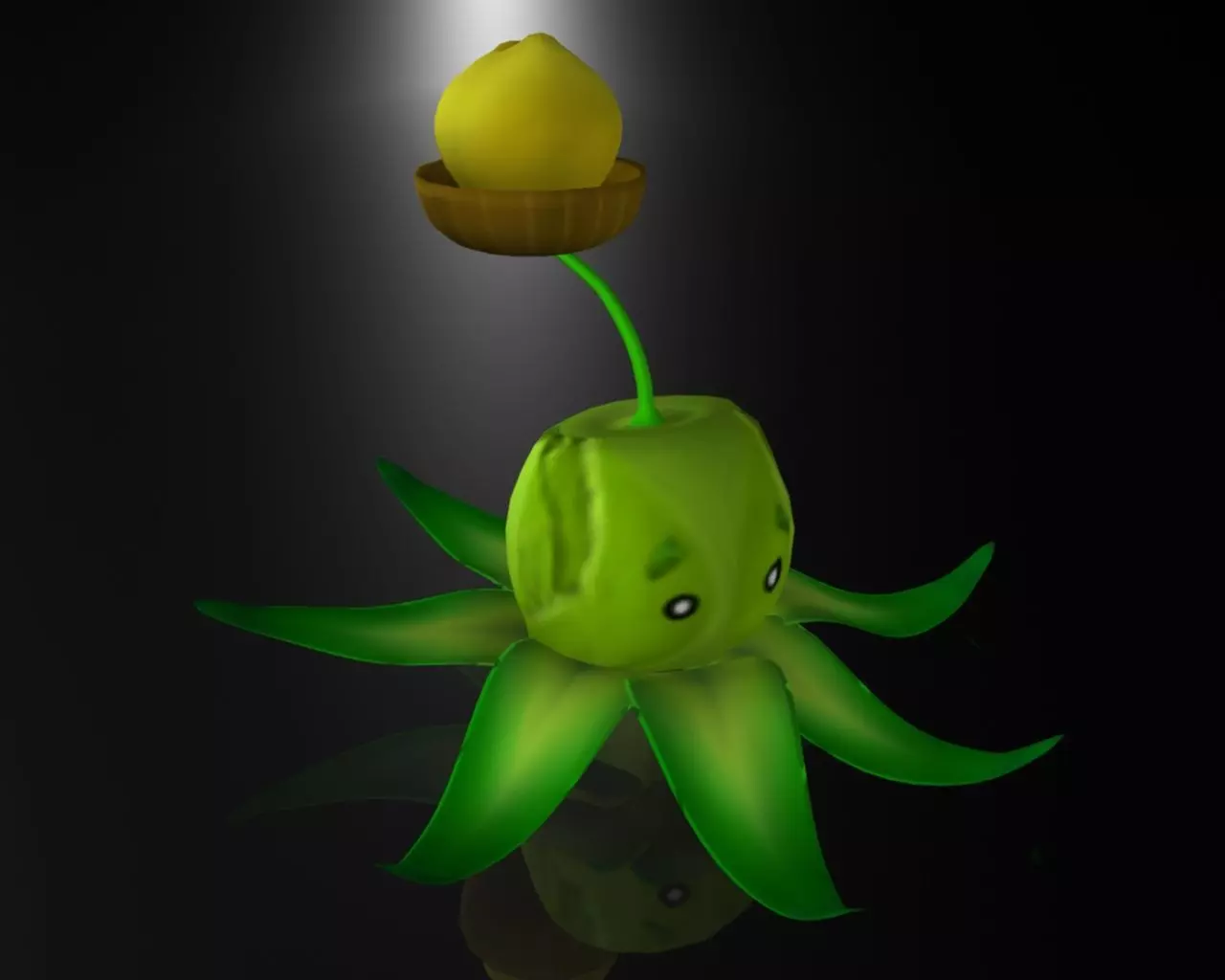Creative Throwing Corn Low-poly 3D model_0